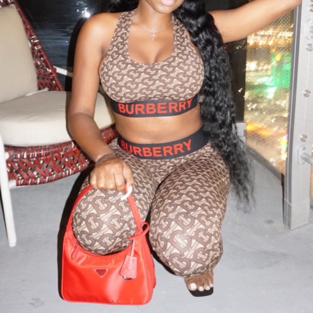 SOLD❗️Burberry Set Crop Top & Leggings SOLD